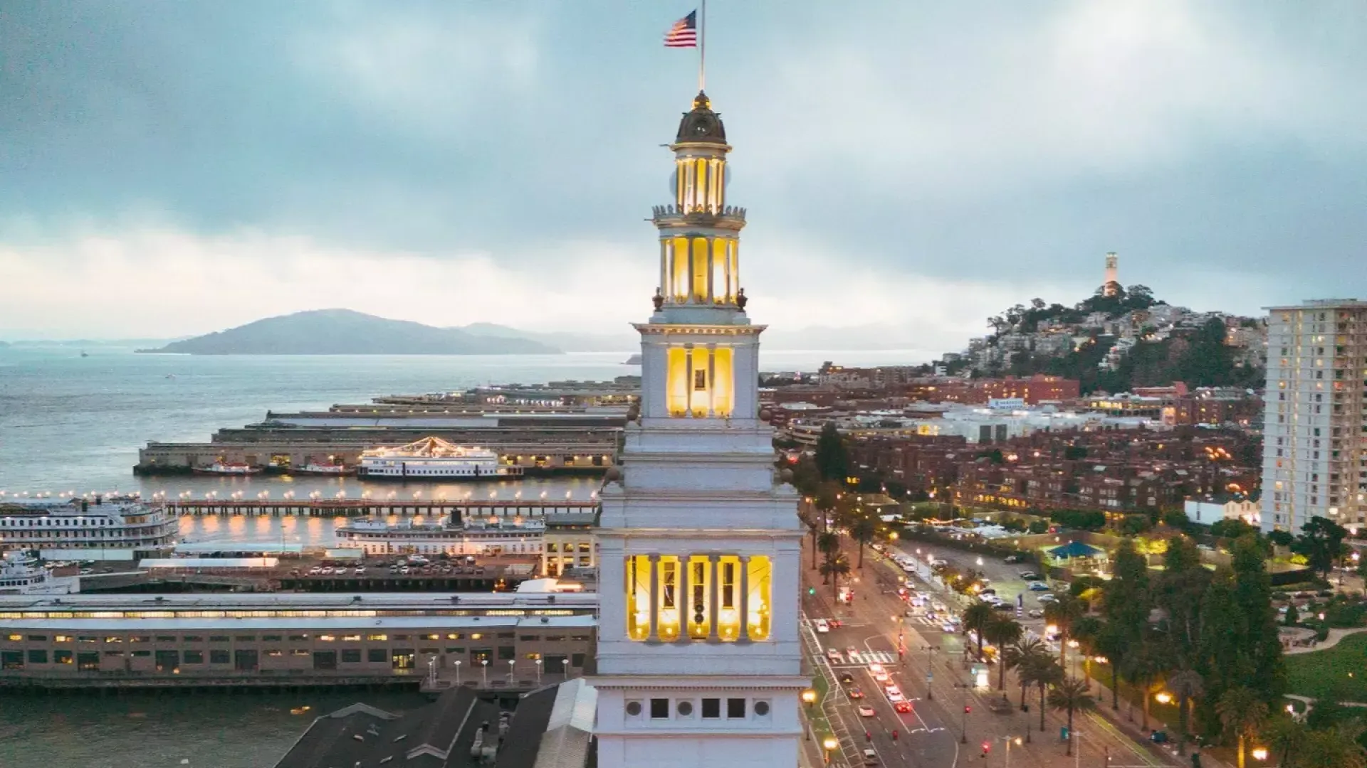 Ferry building in the evening